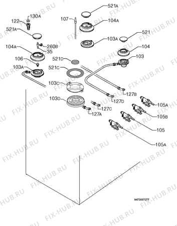 Взрыв-схема плиты (духовки) Faure CZC6904X - Схема узла Functional parts 267